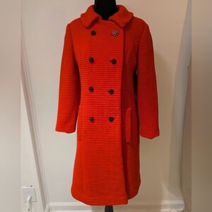 Vintage 1960s B Goodman Columbus Union Made Coat Jacket Red Satin Lined Medium